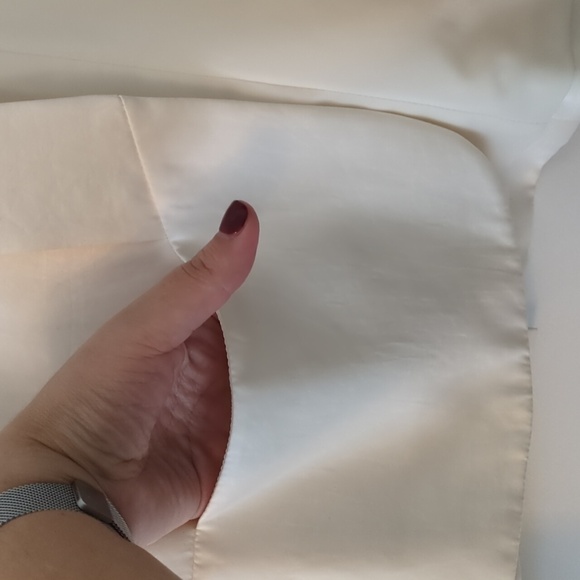 Theory fully lined open front triacetate silky off white special event blazer - Picture 9 of 9